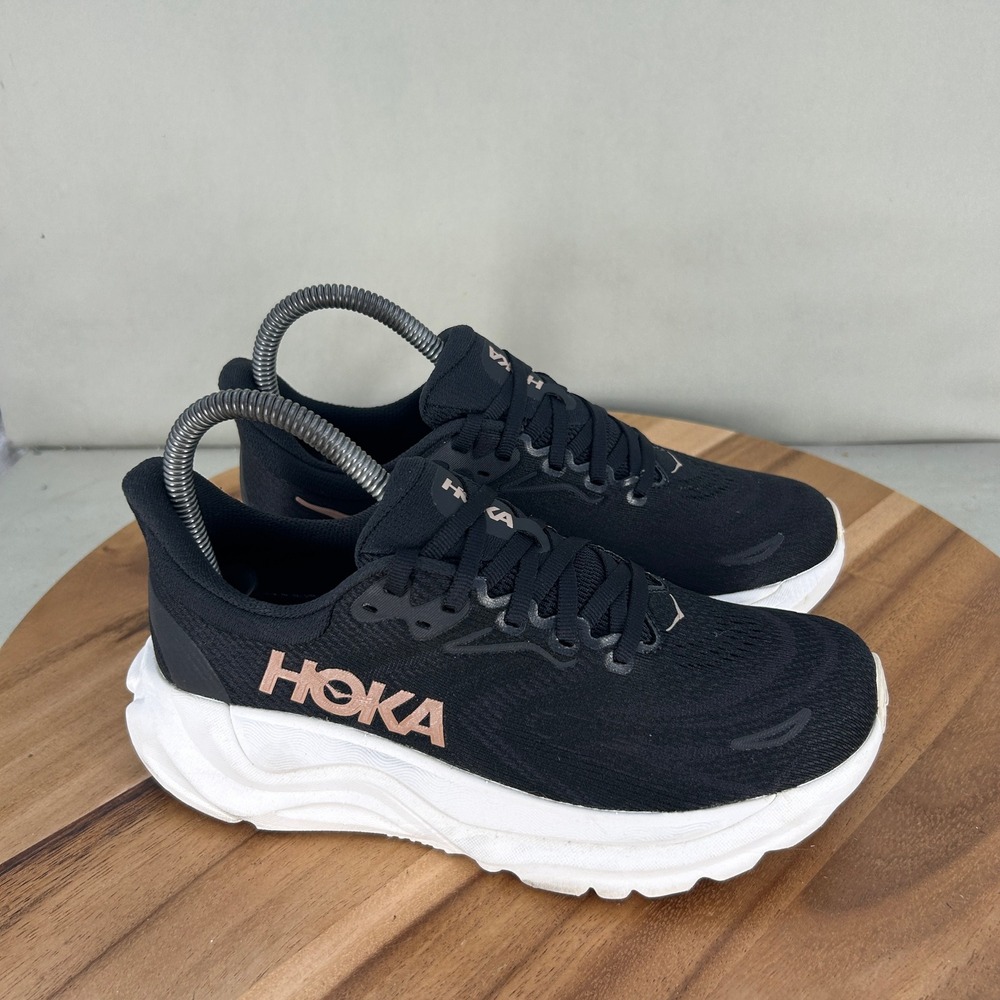 Hoka Arahi 6 Black Rose Gold Running Shoes Womens Sneakers 1123195-BCPP Size 6 B